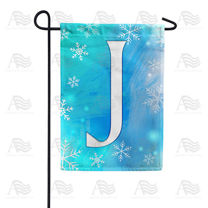 Snowflakes Monogram Double Sided Garden Flag
