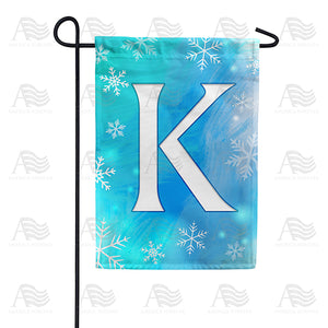 Snowflakes Monogram Double Sided Garden Flag