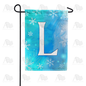 Snowflakes Monogram Double Sided Garden Flag