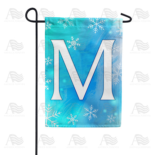 Snowflakes Monogram Double Sided Garden Flag