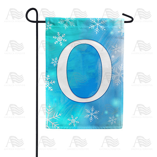 Snowflakes Monogram Double Sided Garden Flag