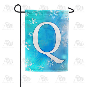 Snowflakes Monogram Double Sided Garden Flag