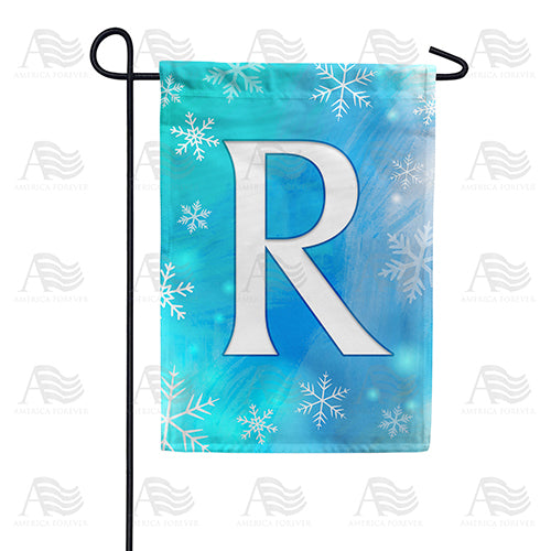 Snowflakes Monogram Double Sided Garden Flag