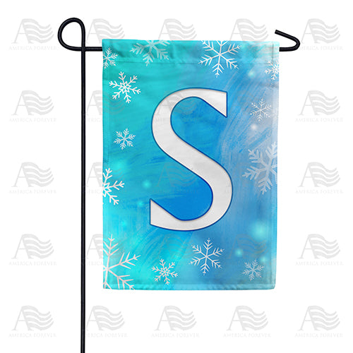Snowflakes Monogram Double Sided Garden Flag