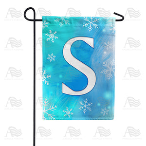 Snowflakes Monogram Double Sided Garden Flag