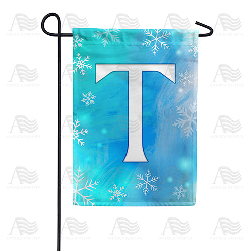 Snowflakes Monogram Double Sided Garden Flag
