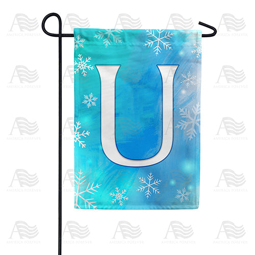 Snowflakes Monogram Double Sided Garden Flag