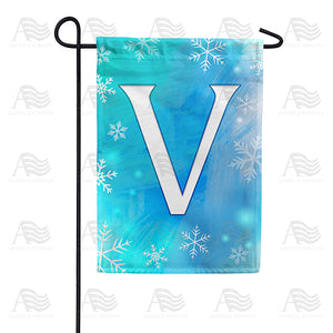 Snowflakes Monogram Double Sided Garden Flag
