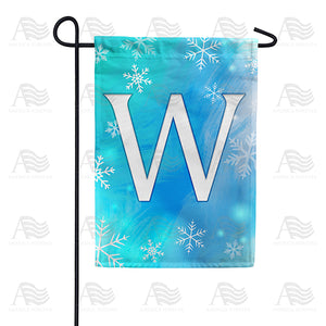 Snowflakes Monogram Double Sided Garden Flag
