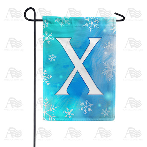 Snowflakes Monogram Double Sided Garden Flag