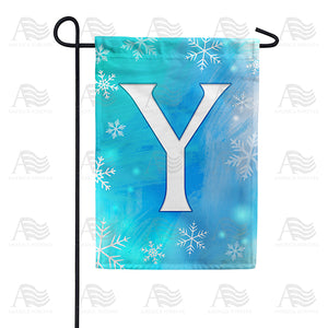 Snowflakes Monogram Double Sided Garden Flag
