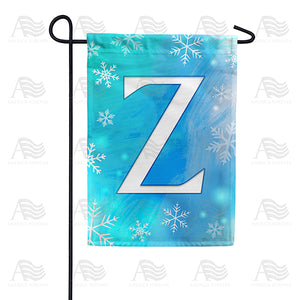 Snowflakes Monogram Double Sided Garden Flag