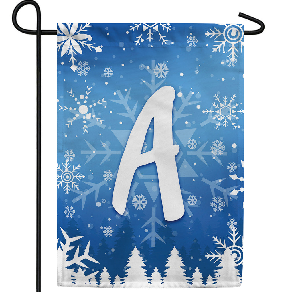 Wintry Monogram Double Sided Garden Flag