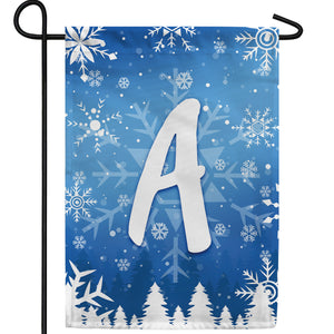 Wintry Monogram Double Sided Garden Flag
