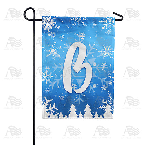 Wintry Monogram Double Sided Garden Flag