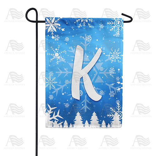 Wintry Monogram Double Sided Garden Flag