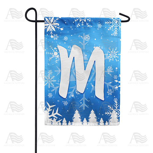 Wintry Monogram Double Sided Garden Flag