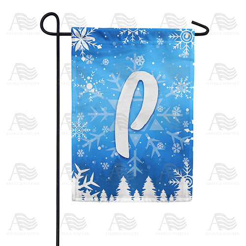 Wintry Monogram Double Sided Garden Flag