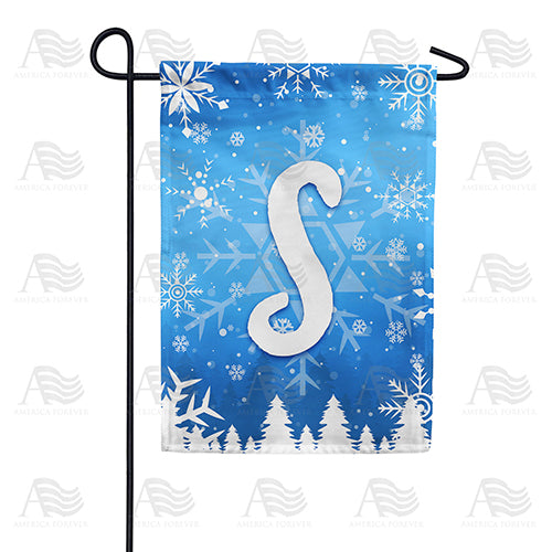 Wintry Monogram Double Sided Garden Flag
