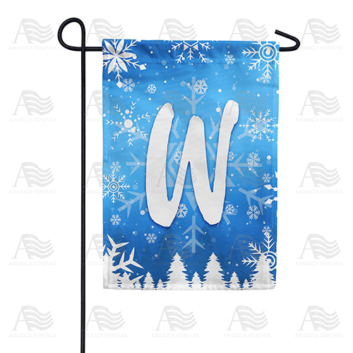 Wintry Monogram Double Sided Garden Flag