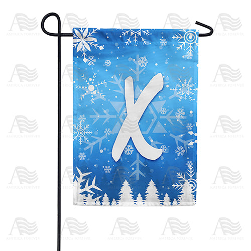 Wintry Monogram Double Sided Garden Flag