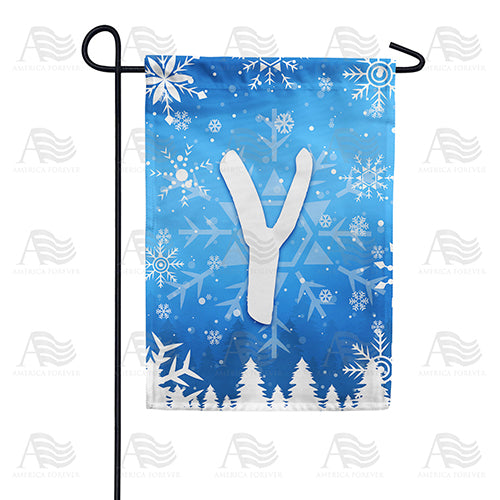 Wintry Monogram Double Sided Garden Flag