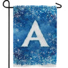 Icy Snowflakes Monogram Double Sided Garden Flag