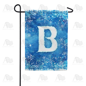 Icy Snowflakes Monogram Double Sided Garden Flag