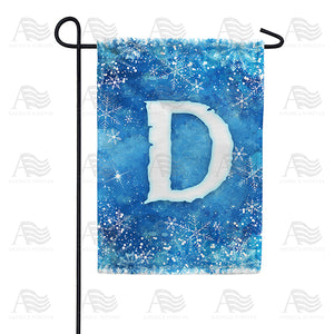 Icy Snowflakes Monogram Double Sided Garden Flag