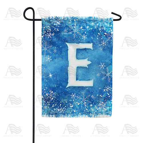 Icy Snowflakes Monogram Double Sided Garden Flag