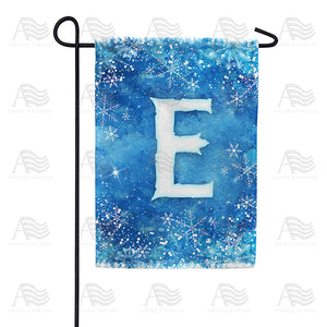 Icy Snowflakes Monogram Double Sided Garden Flag