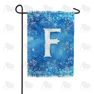 Icy Snowflakes Monogram Double Sided Garden Flag
