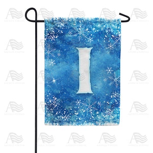 Icy Snowflakes Monogram Double Sided Garden Flag