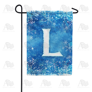 Icy Snowflakes Monogram Double Sided Garden Flag