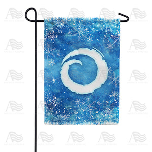 Icy Snowflakes Monogram Double Sided Garden Flag