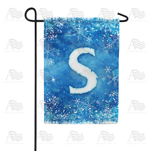 Icy Snowflakes Monogram Double Sided Garden Flag