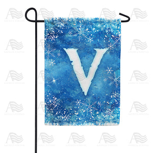Icy Snowflakes Monogram Double Sided Garden Flag