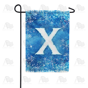 Icy Snowflakes Monogram Double Sided Garden Flag
