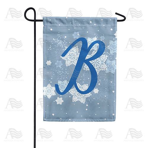 Blue Winter Monogram Double Sided Garden Flag