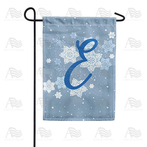 Blue Winter Monogram Double Sided Garden Flag