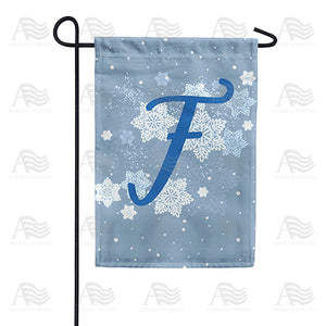 Blue Winter Monogram Double Sided Garden Flag