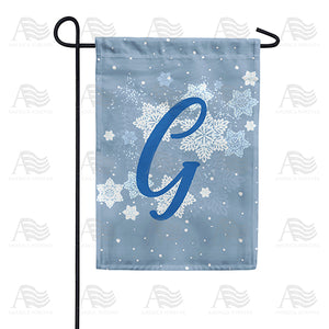 Blue Winter Monogram Double Sided Garden Flag