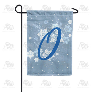 Blue Winter Monogram Double Sided Garden Flag