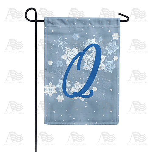 Blue Winter Monogram Double Sided Garden Flag