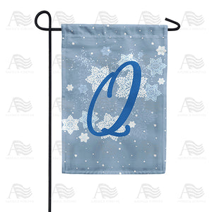 Blue Winter Monogram Double Sided Garden Flag