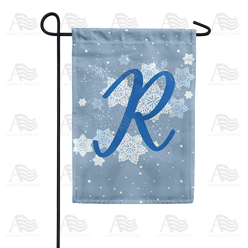 Blue Winter Monogram Double Sided Garden Flag