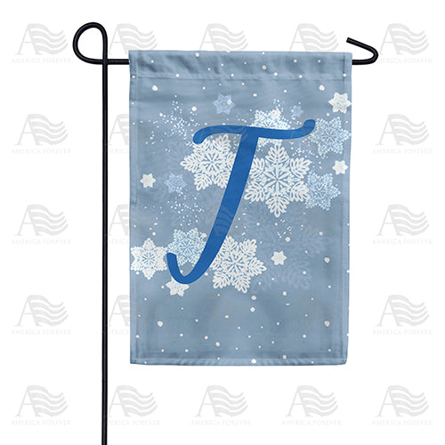 Blue Winter Monogram Double Sided Garden Flag