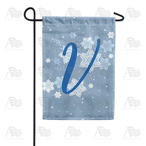 Blue Winter Monogram Double Sided Garden Flag