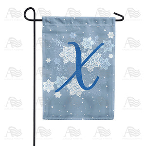 Blue Winter Monogram Double Sided Garden Flag