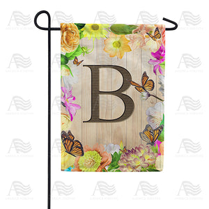 Flowery Wood Panel Double Sided Garden Flag